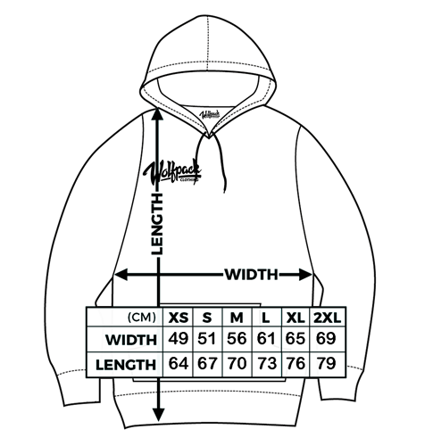 Size chart hoodie