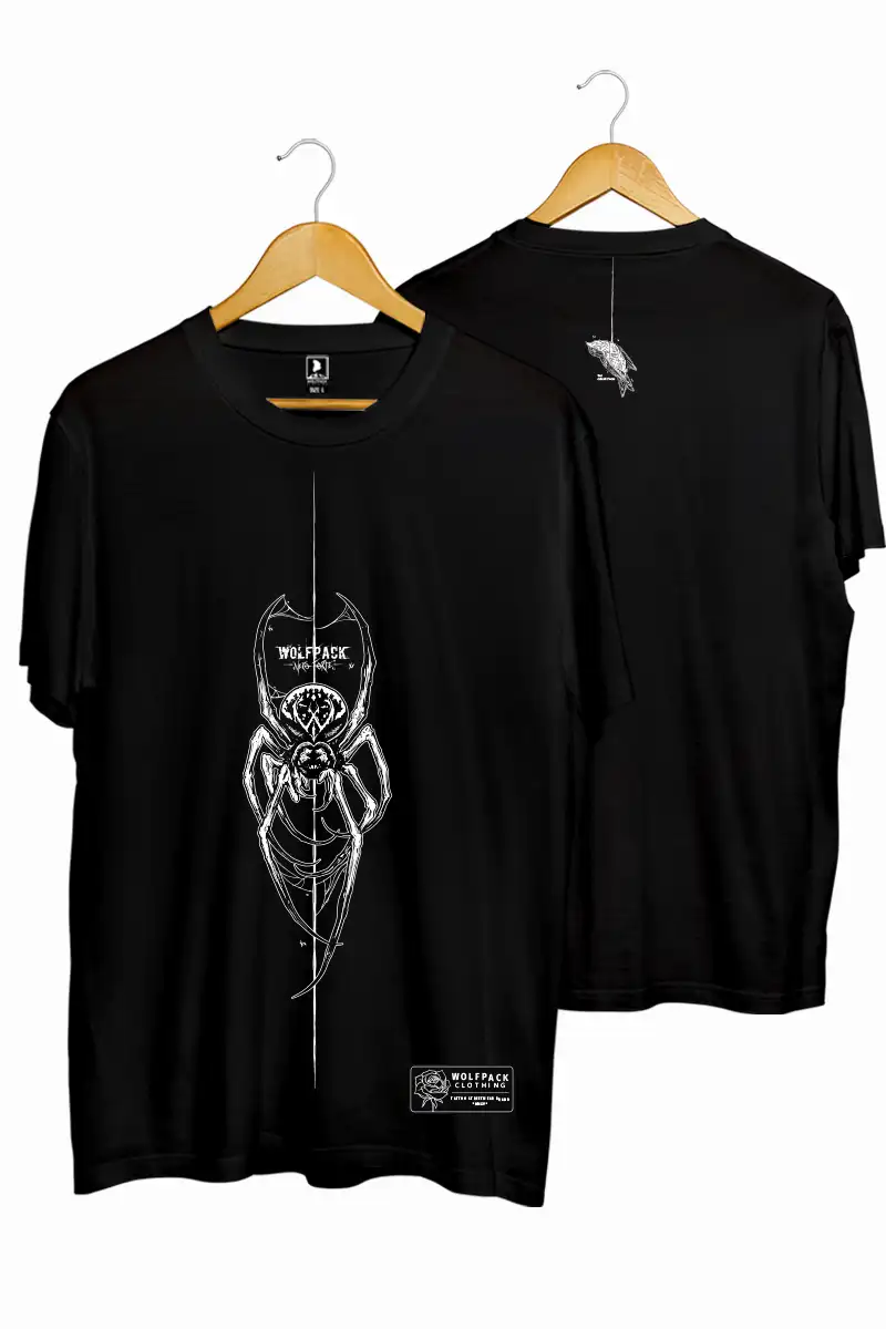 Black t-shirt with CONNECTION TEE UNISEX print - Wolfpack Clothing