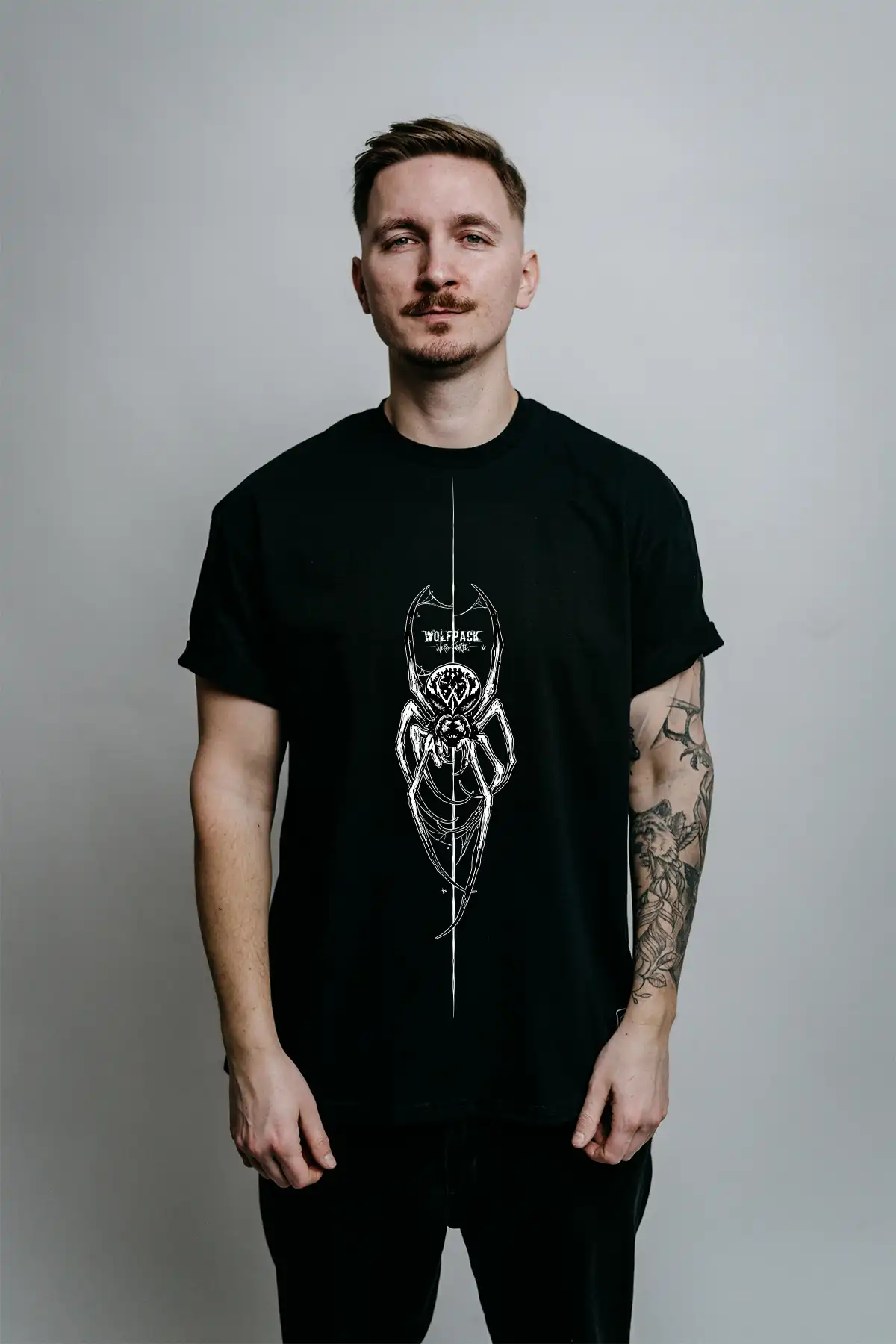 Black t-shirt with CONNECTION TEE UNISEX print - Wolfpack Clothing