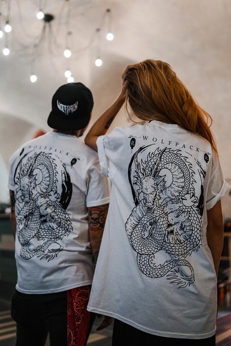 White t-shirt with RYU TEE UNISEX print - Wolfpack Clothing