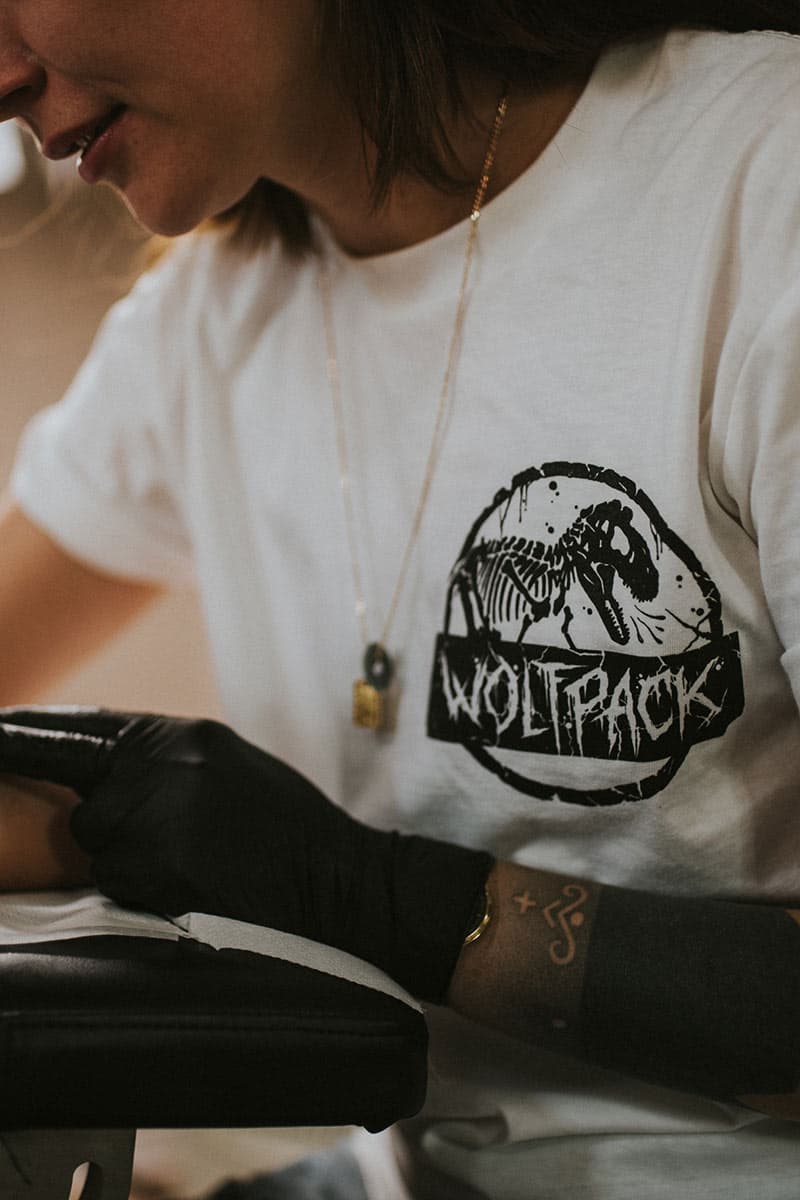 White t-shirt with THE TYRANT TEE UNISEX print - Wolfpack Clothing