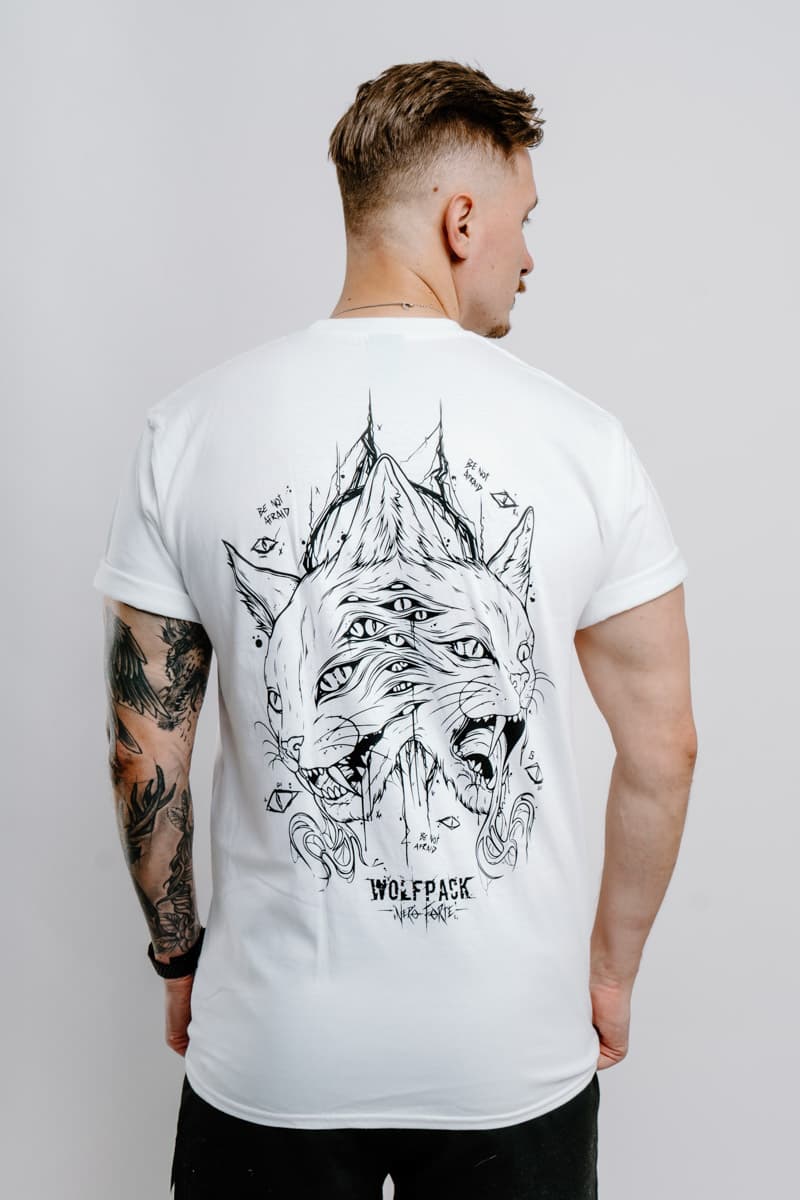 White t-shirt with THE MOON TEE UNISEX print - Wolfpack Clothing