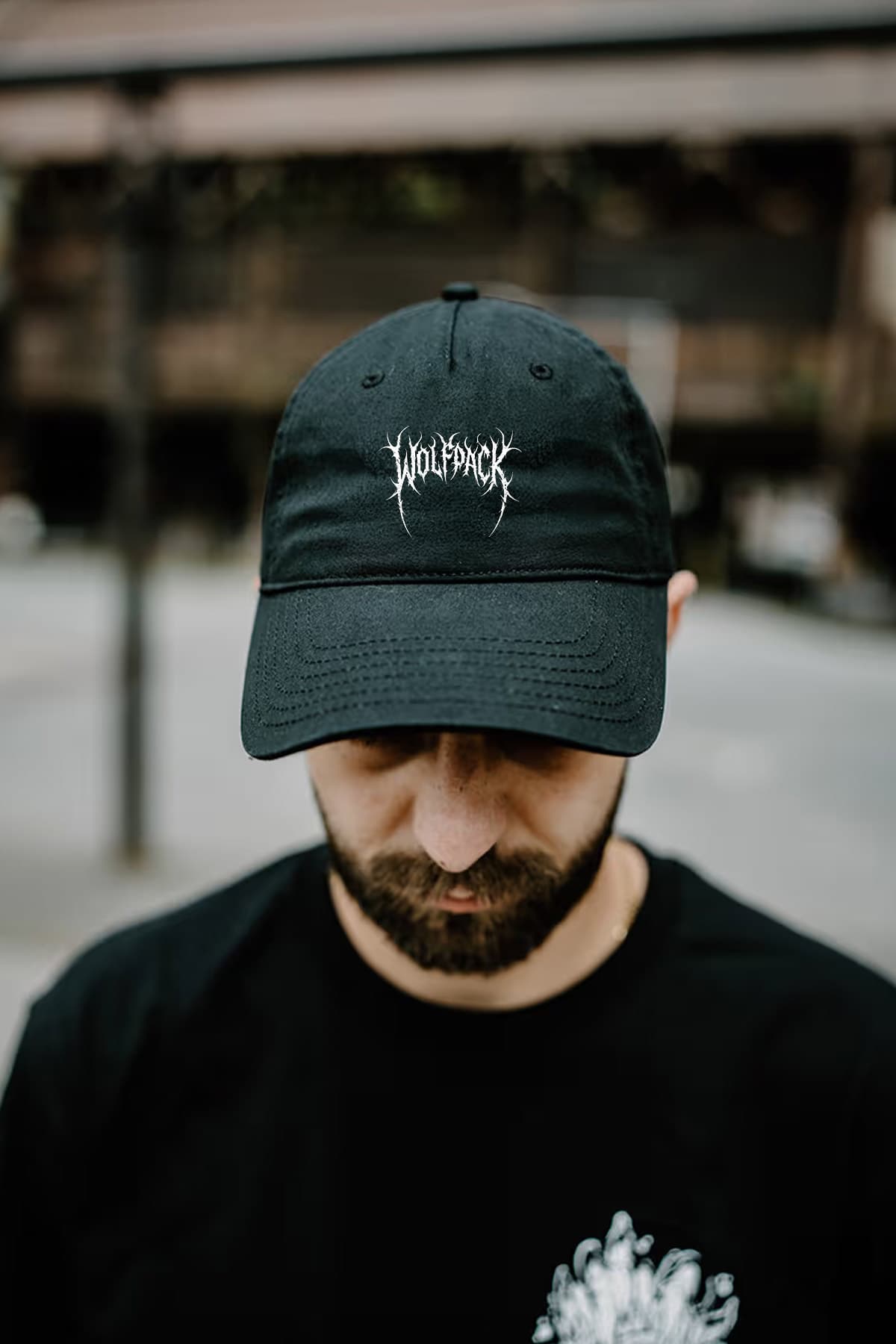 Black hat with BLACK MIND FIVE PANEL CAP print - Wolfpack Clothing Black hat with BLACK MIND FIVE PANEL CAP print - Wolfpack Clothing