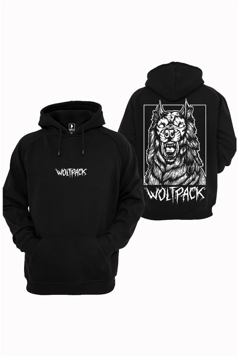 Black hoodie with BLIND WEREWOLF HOODIE UNISEX print - Wolfpack Clothing