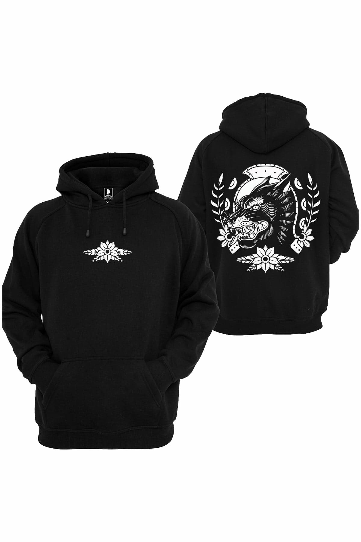 OLD SCHOOL WOLF HOODIE UNISEX image 1 OLD SCHOOL WOLF HOODIE UNISEX image 1