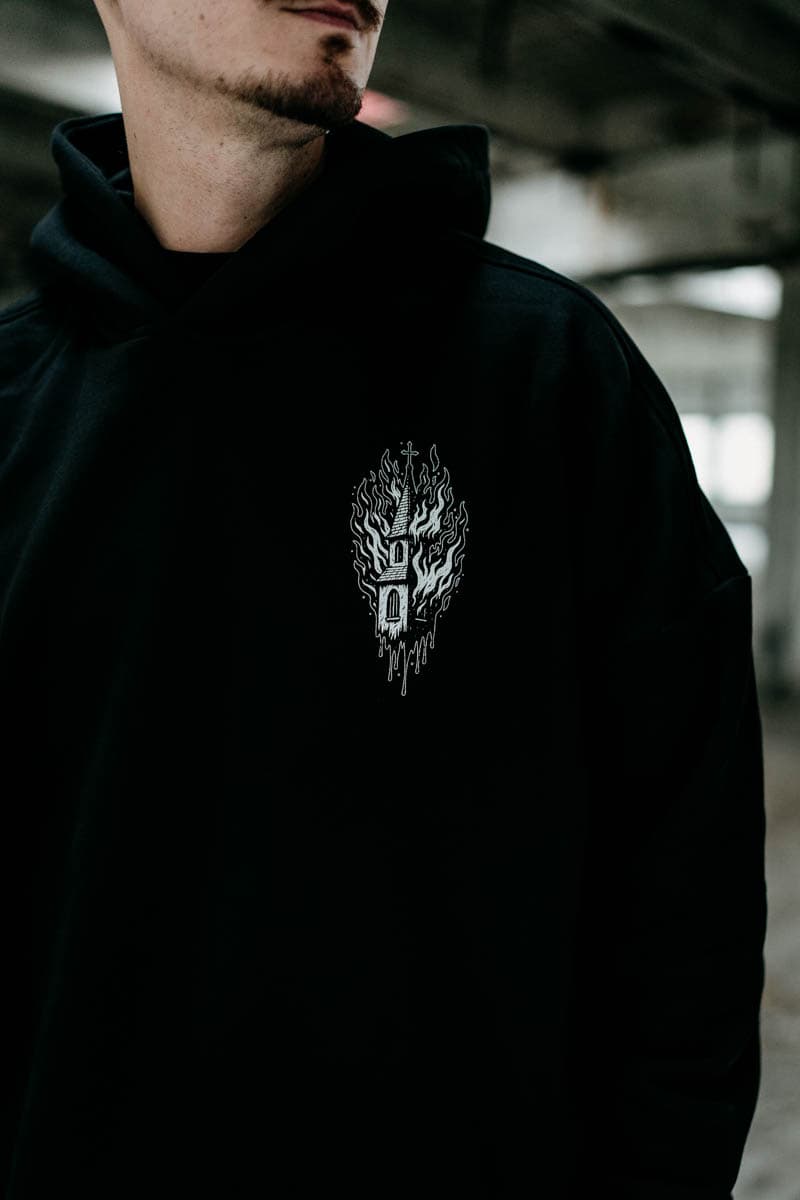 BLACK RITUAL OVERSIZED HOODIE UNISEX image 5 BLACK RITUAL OVERSIZED HOODIE UNISEX image 5